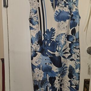 Floral Blue and White Dress